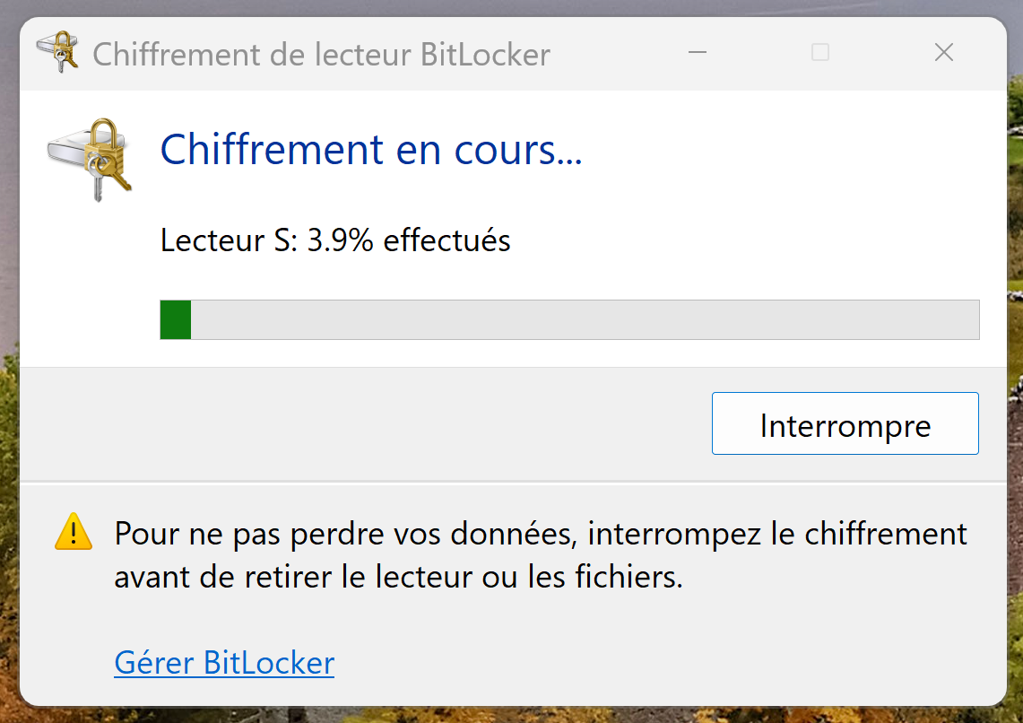 Chiffrement en cours